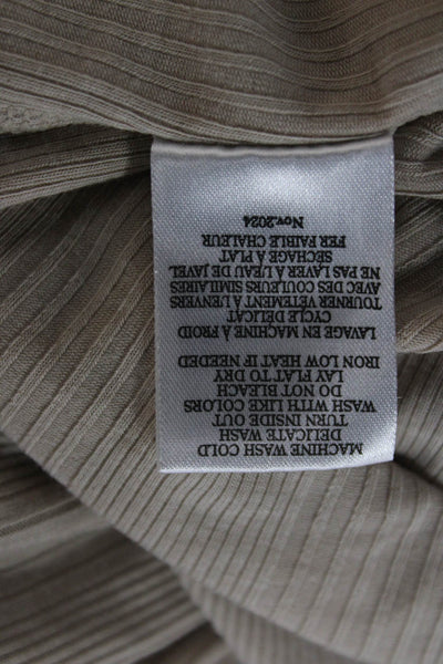 Z Supply Women Basic Beige Long Sleeve T-Shirt Round Neck Size S
