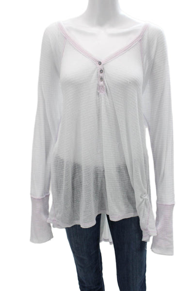 We The Free Women Tunic V Neck Long Sleeve White Size L