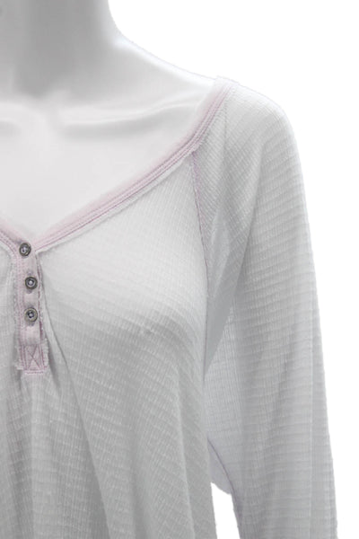 We The Free Women Tunic V Neck Long Sleeve White Size L