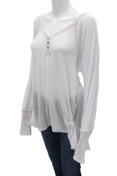 We The Free Women Tunic V Neck Long Sleeve White Size L