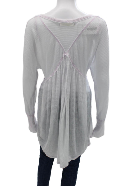 We The Free Women Tunic V Neck Long Sleeve White Size L