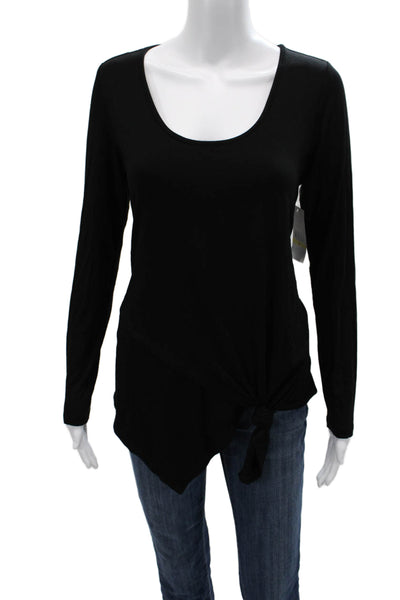 Karen Kane Womens Tunic Top Black Long Sleeve Round Neck Size M