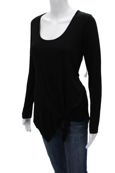 Karen Kane Womens Tunic Top Black Long Sleeve Round Neck Size M