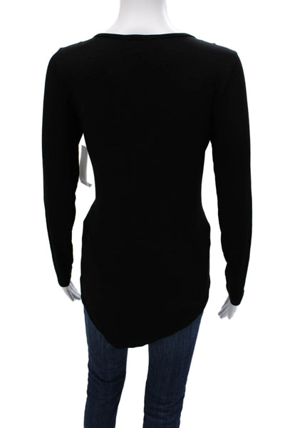 Karen Kane Womens Tunic Top Black Long Sleeve Round Neck Size M