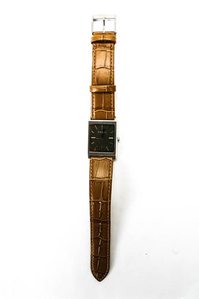 Breda Unisex Stainless Steel Olive Dial Virgil 1736J Quartz Watch 26mm