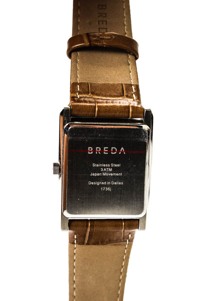 Breda Unisex Stainless Steel Olive Dial Virgil 1736J Quartz Watch 26mm