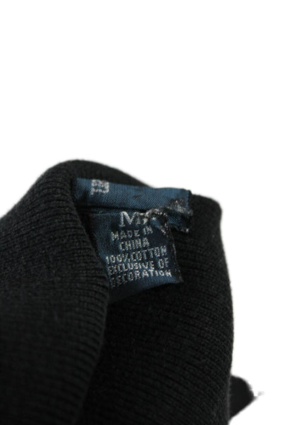 Polo Ralph Lauren Mens Short Sleeve Collared Knit Polo Shirt Black Cotton Medium