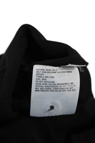 Uniqlo Mens Short Sleeve Collared Knit Polo Shirt Black Cotton Size Small