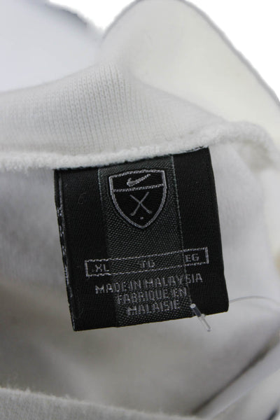 Nike Mens Band T-Shirt White 100% Cotton Mock Neck Long Sleeve 90s Size XL