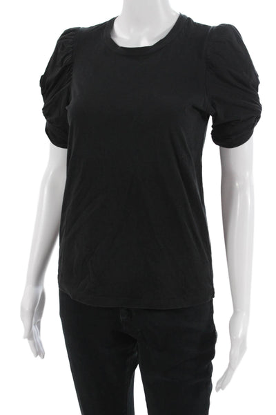 ALC Womens Basic T-Shirt Black Crew Neck Short Sleeve Size XS