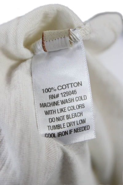 What Goes Around Comes Around Women White Cotton Quote Tee Size S