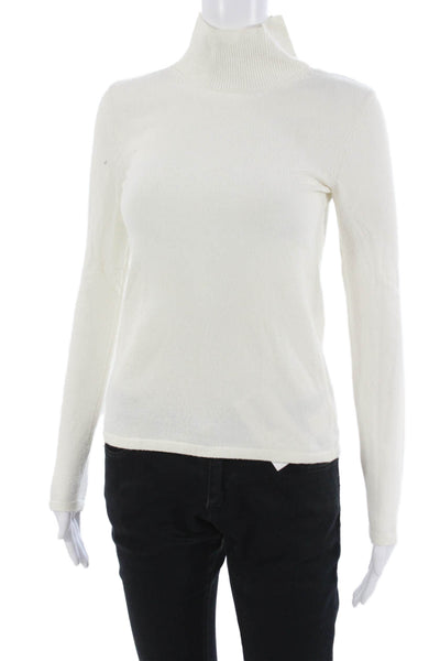 Nanushka Unisex Pullover Sweater White High Neck Long Sleeve Cotton Size XS