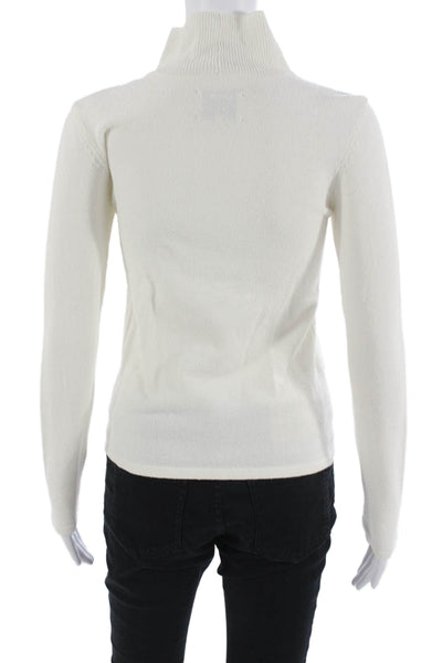 Nanushka Unisex Pullover Sweater White High Neck Long Sleeve Cotton Size XS