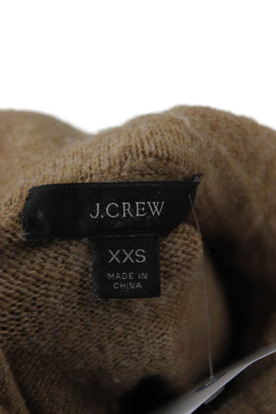 J Crew Womens Beige Pullover Hoodie Merino Alpaca Blend Drawstring Size 2XS