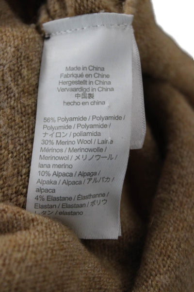 J Crew Womens Beige Pullover Hoodie Merino Alpaca Blend Drawstring Size 2XS