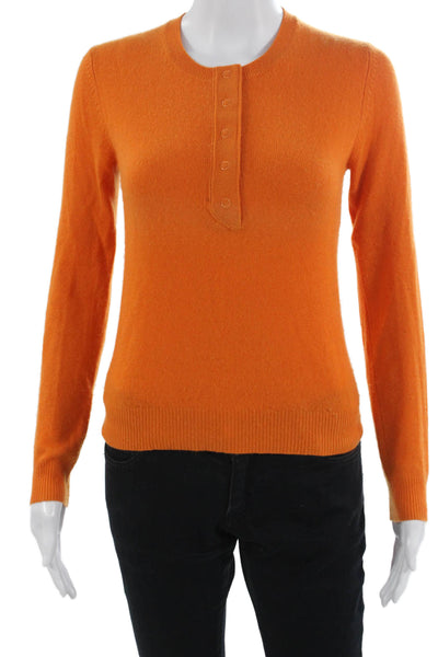 TSE Say Unisex Henley Cashmere Sweater Orange Size XS