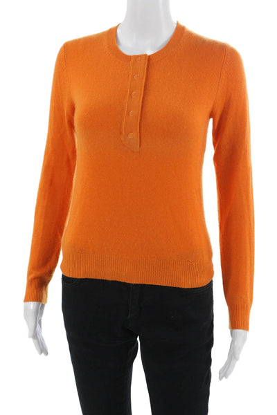 TSE Say Unisex Henley Cashmere Sweater Orange Size XS