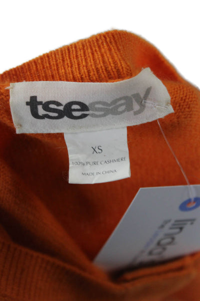 TSE Say Unisex Henley Cashmere Sweater Orange Size XS