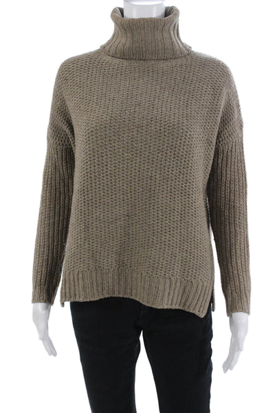 Vince Unisex Brown Turtleneck Pullover 50% Yak 50% Wool Size XS