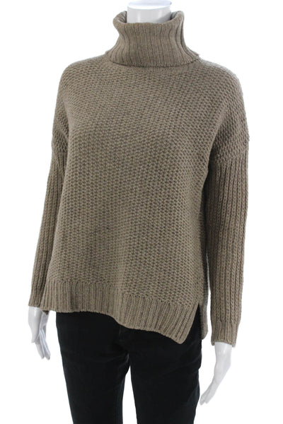 Vince Unisex Brown Turtleneck Pullover 50% Yak 50% Wool Size XS