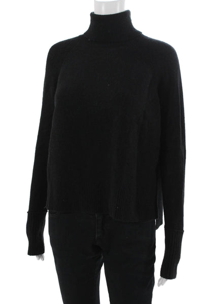 J Crew Unisex Black Merino Alpaca Turtleneck Pullover Long Sleeve Size S