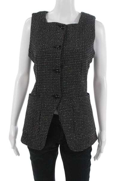 Maeve Anthropologie Womens Vest Dark Gray Square Neck Sleeveless Size 2XS