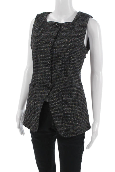Maeve Anthropologie Womens Vest Dark Gray Square Neck Sleeveless Size 2XS