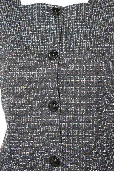 Maeve Anthropologie Womens Vest Dark Gray Square Neck Sleeveless Size 2XS