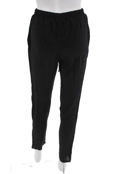 Chelsea Flower Women Jogger Pants Black Geometric Viscose Drawstring Size XS