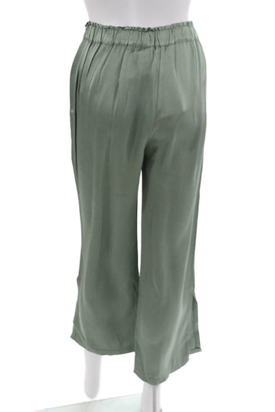 Free For Humanity Womens Cropped Bohemian Green Pants Size One Size