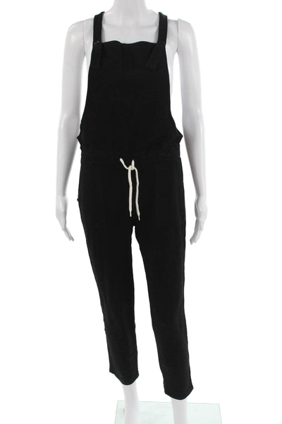 Monrow Women Black Sleeveless Square Neck Jumpsuit Size S