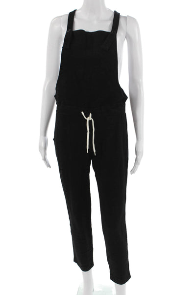 Monrow Women Black Sleeveless Square Neck Jumpsuit Size S