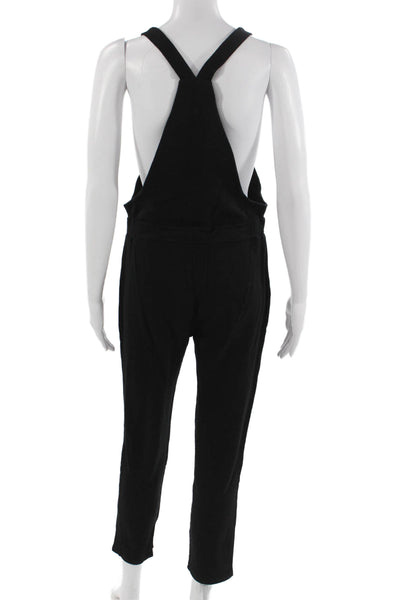 Monrow Women Black Sleeveless Square Neck Jumpsuit Size S