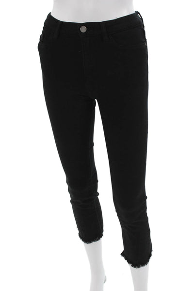 DL1961 Women Ankle Cropped Skinny Jeans Black Plus Size 24
