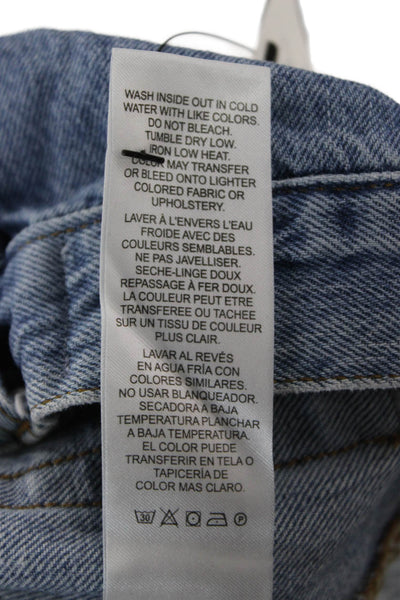 Frame Womens Cropped Tapered Jeans Blue Button Cotton Size 24