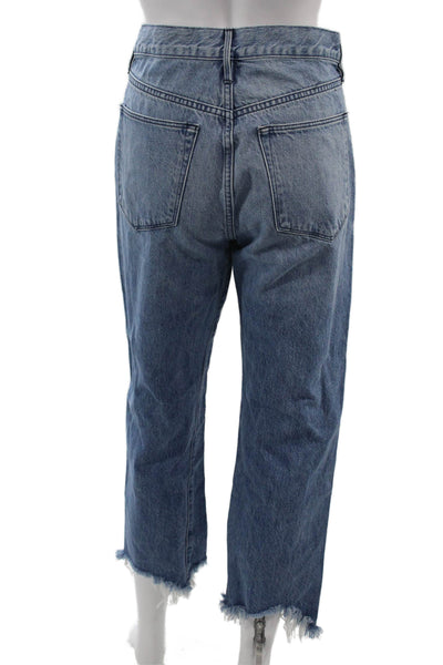 3x1 NYC Womens Cropped Straight Blue Cotton Jeans Size 28