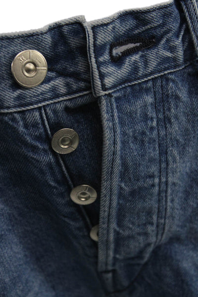 3x1 NYC Womens Cropped Straight Blue Cotton Jeans Size 28