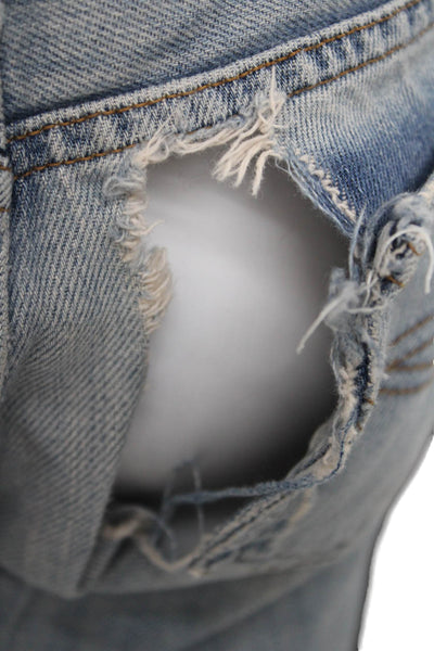 Abercrombie & Fitch Womens Bootcut Flared Blue Jeans Low Rise Button Size 4
