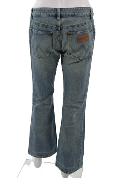Wrangler Women Bootcut Flared Blue Low Rise 100% Cotton Jeans 31 Inseam Size 28
