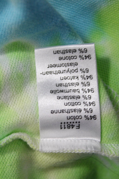Lacoste Women Green Linen Polo Collared Short Sleeve Basic Size 42