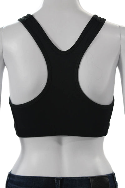 Nike Women Sports Bra Black Scoop Neck Polyester Solid Size M