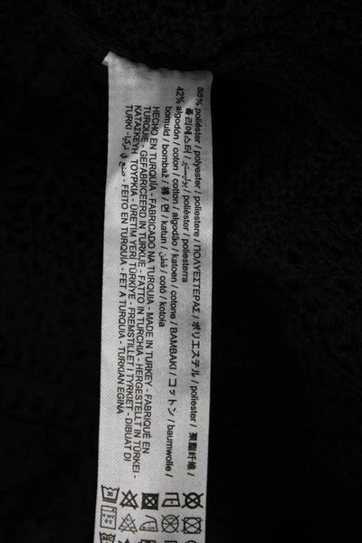 Zara Women Black Boho Geometric Tunic Drawstring Size L