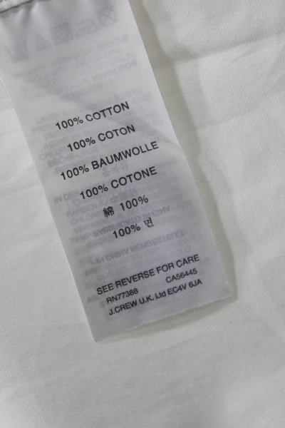 J Crew Men Point Collar Cotton Dress Shirt White Long Sleeve Size L