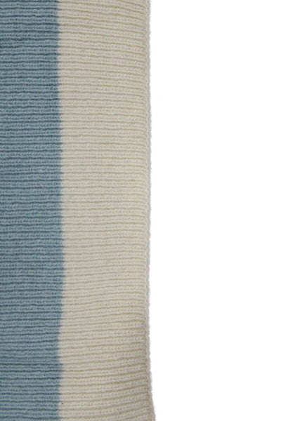 KORS Michael Kors Womens Wool Blend Striped Scarf Blue Size 92X15"