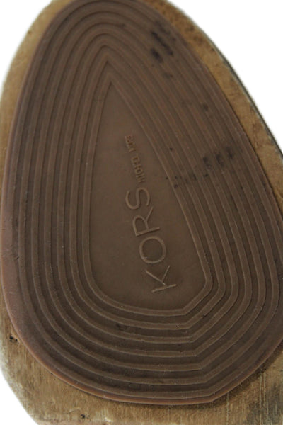 KORS Michael Kors Womens Suede Slip On Clogs Heels Beige Size 7.5