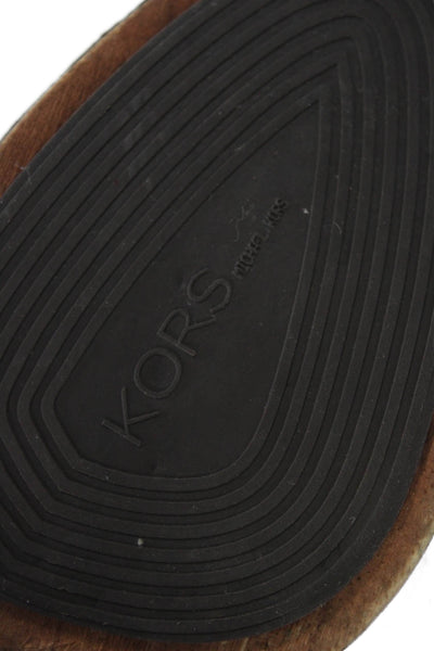 KORS Michael Kors Michael Kors Womens Suede Slip On Clogs Heels Brown Size 7.5