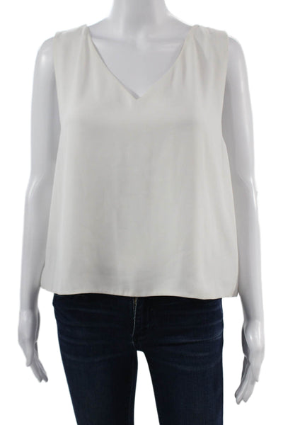 Babaton Womens White V-Neck Sleeveless Basic Tank Polyester Size XL