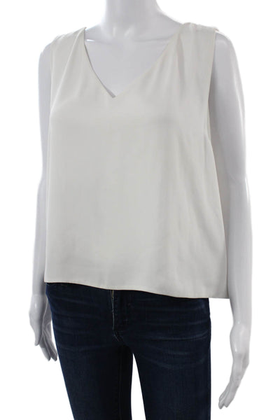 Babaton Womens White V-Neck Sleeveless Basic Tank Polyester Size XL