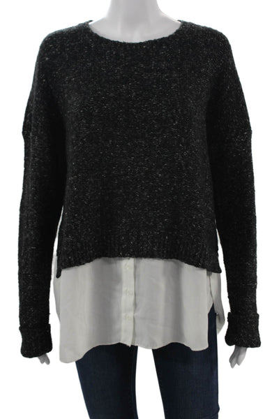 RD Unisex Pullover Sweater Black Crew Neck Long Sleeve Acrylic Size L