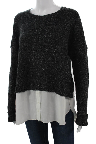 RD Unisex Pullover Sweater Black Crew Neck Long Sleeve Acrylic Size L